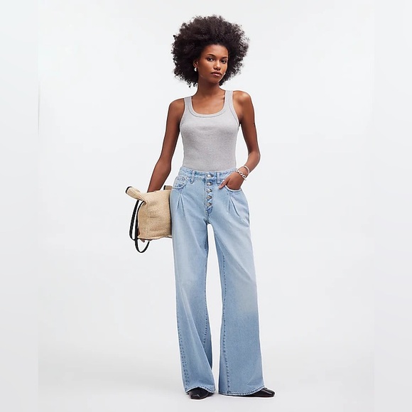 Madewell Denim - NWT Madewell Superwide-Leg Jeans in Cather Wash: Button-Front Edition - 25